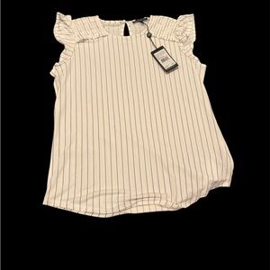 Adrianna Papell Ivory Top with Dark Stripes